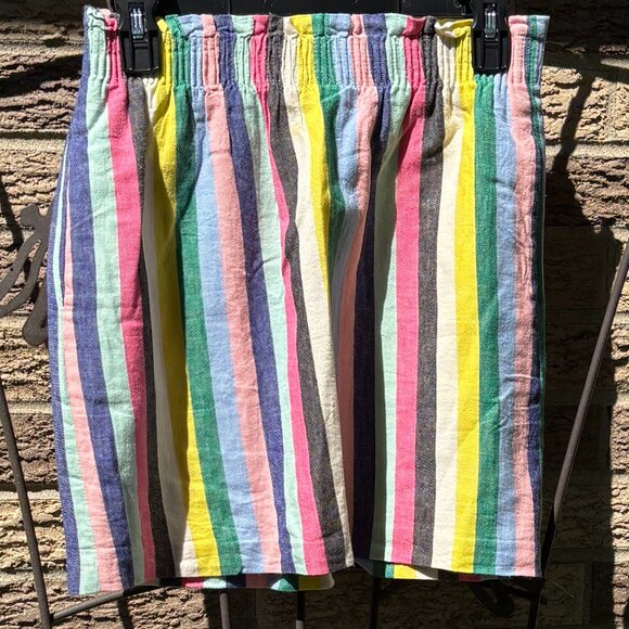 J.Crew Factory linen colorful striped mini skirt, size 2 - Picture 3 of 3